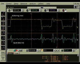 測量BGA封裝中的并發開關噪聲。