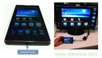 SlimPort支持新一代智能機(jī)和平板電腦連接至任何高清顯示設(shè)備，并兼容MyDP標(biāo)準(zhǔn)