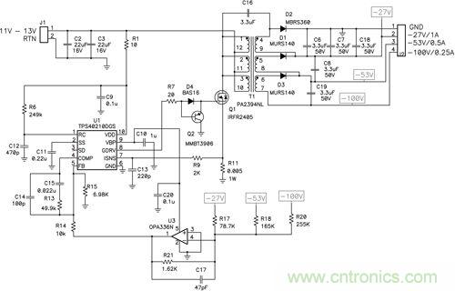 圖 1 這種獨特的拓?fù)浣Y(jié)構(gòu)可提供非常好的交叉調(diào)節(jié)，奧妙何在？