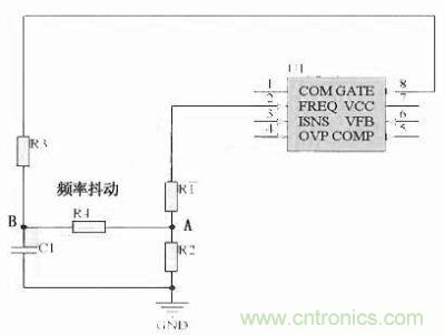 對(duì)于采用單顆鏡像電阻設(shè)定頻率,比如IR1150