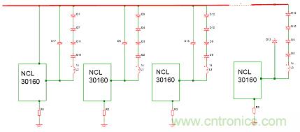圖8:多串LED的連接