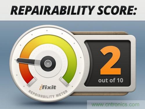 Fitbit Flex可修復(fù)性得分:2