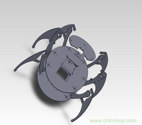 DIY:“甲殼蟲”機器人3D 模擬圖