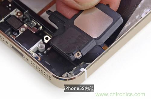 土豪金iPhone 5S拆解:內部結構升級,維修難度增加