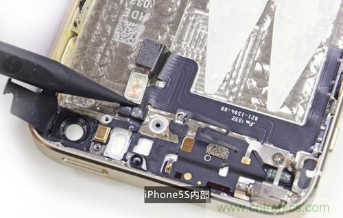 土豪金iPhone 5S拆解:內部結構升級,維修難度增加