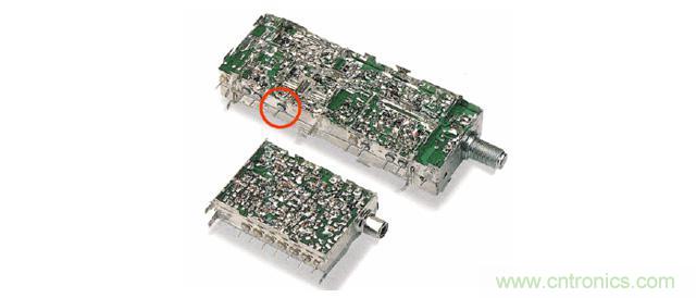 使用EMI靜噪濾波器(穿心電容)的電子調諧器示例