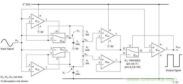 圖1:自適應施密特觸發器。