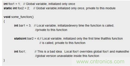 7)全局靜態變量和局部靜態變量的差異