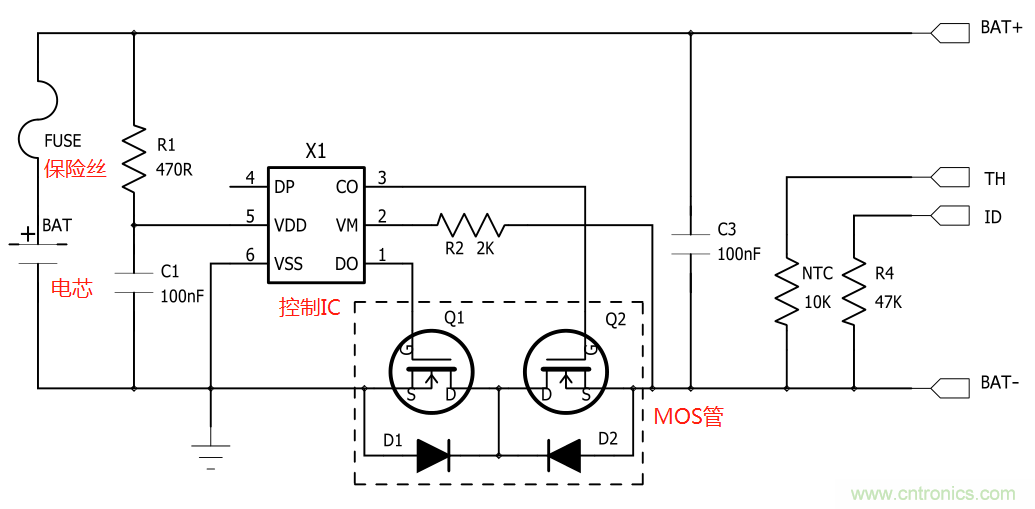 鋰電池保護電路的工作原理 鋰電池保護電路的工作原理