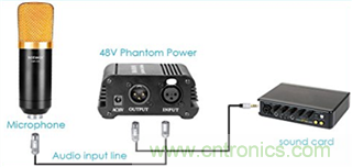 TPS61391升壓變換器，為電容麥克風提供48V超低噪聲幻象電源