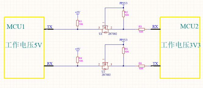 不同的電平信號的MCU如何進行串口通信?